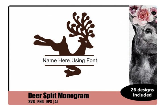 Deer Split Monogram: A Handcrafted Display Font for Festive Branding